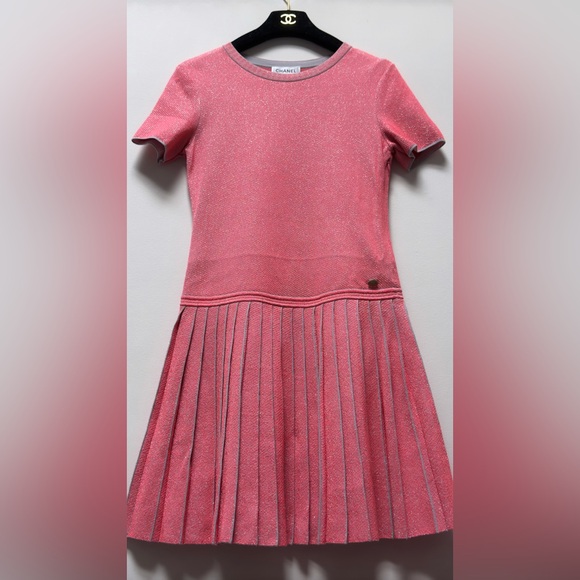Chanel Dresses | Chanel Pink Mini Dress | Color: Pink/Silver | Size: 36 | Pm-03264003'S Closet